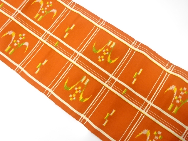 琉球絣柄織り出し　名古屋帯